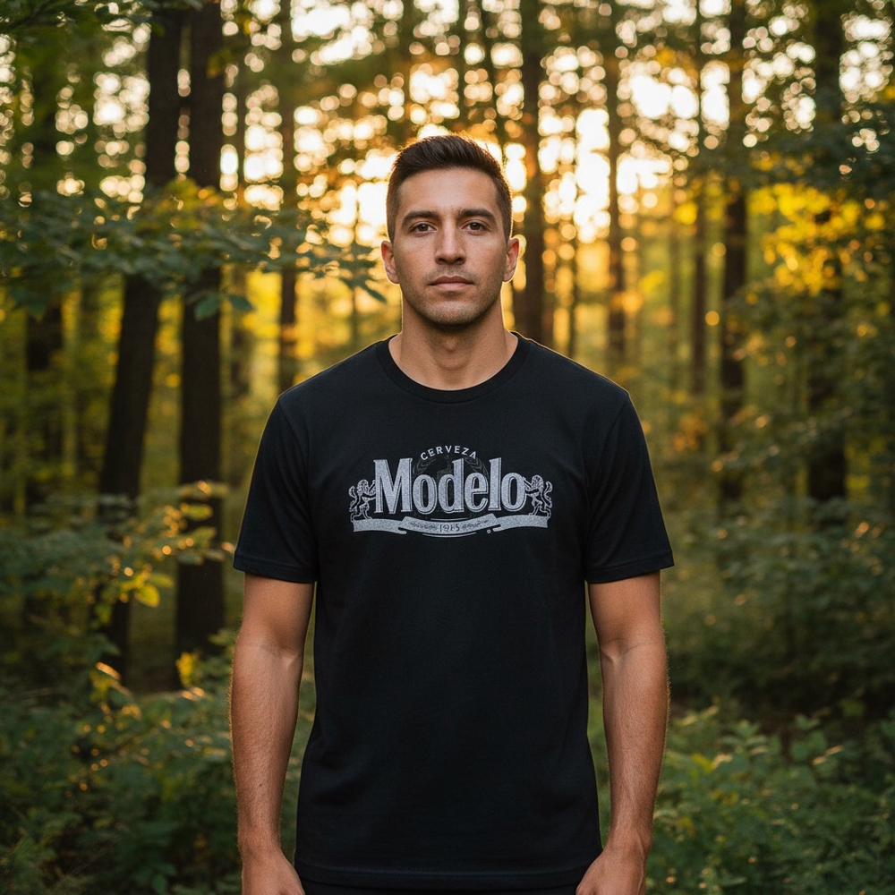 Men's Modelo Black & Grey Short Sleeve Tee XXL